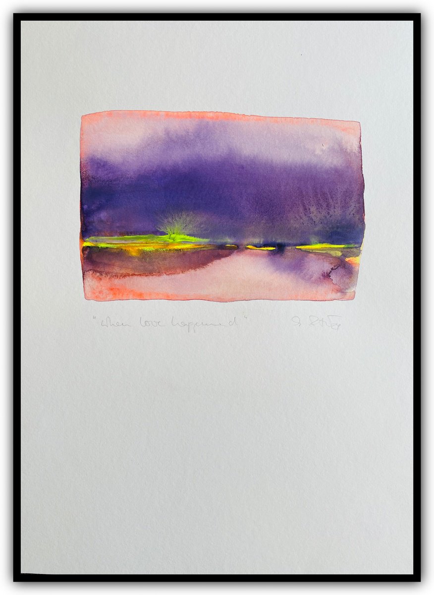 Abstract Watercolour By Gesa Reuter, 12 X 16, When Love Happened 6, Original Artwork