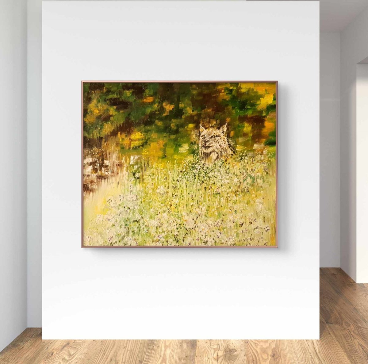 Expressive Animal Oil Painting By Marian Gorin, 22 X 18", Too Fragile For Winter Winds, Original Artwork