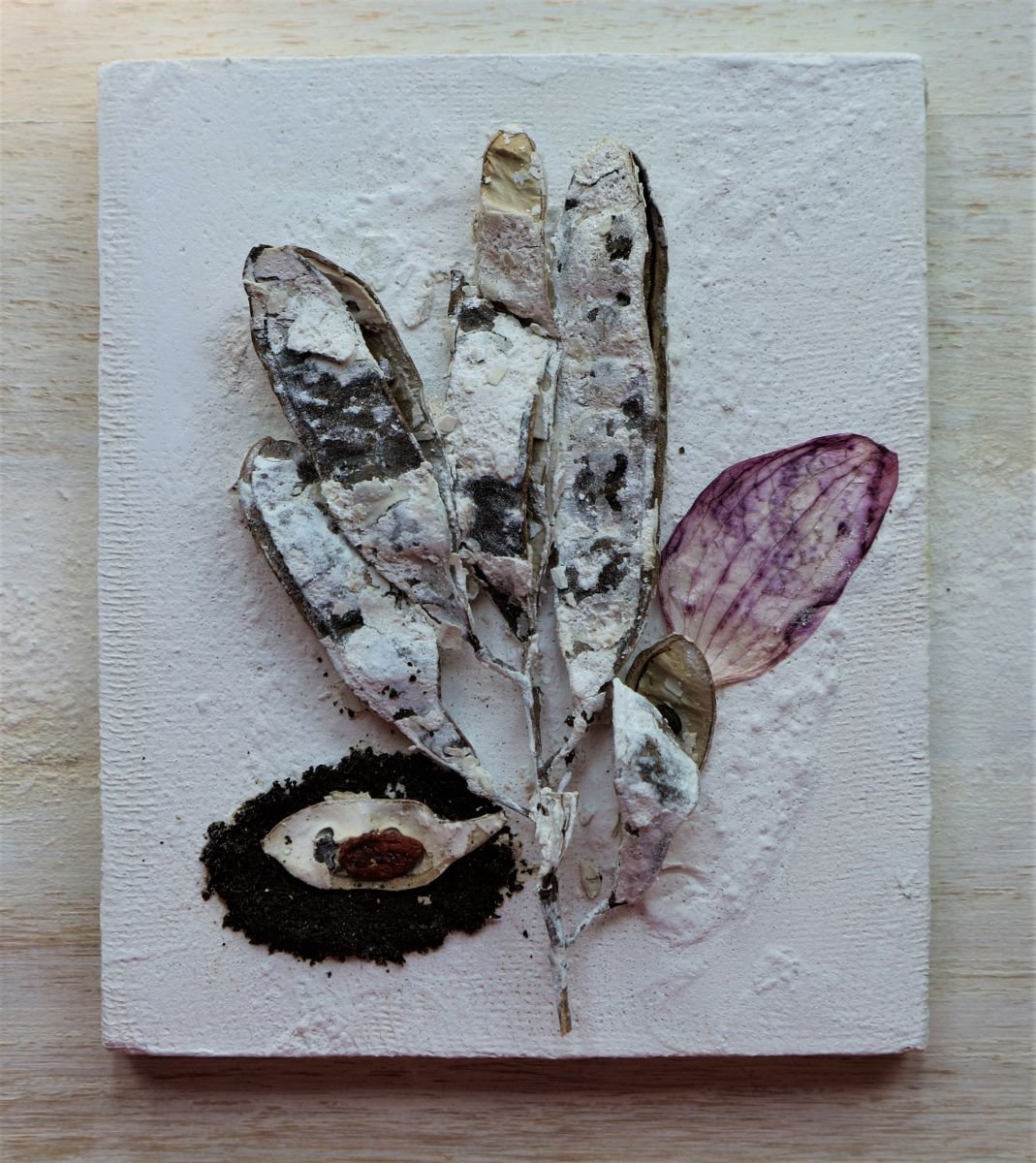 Botanical Collage By Florina Breazu, 4 X 5, April 20Th V, Original Artwork