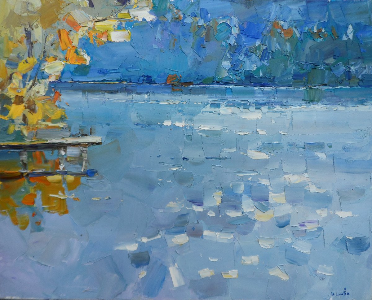 Impressionistic Landscape Oil Painting By Yehor Dulin, 20 X 16", " Morning ", Original Artwork