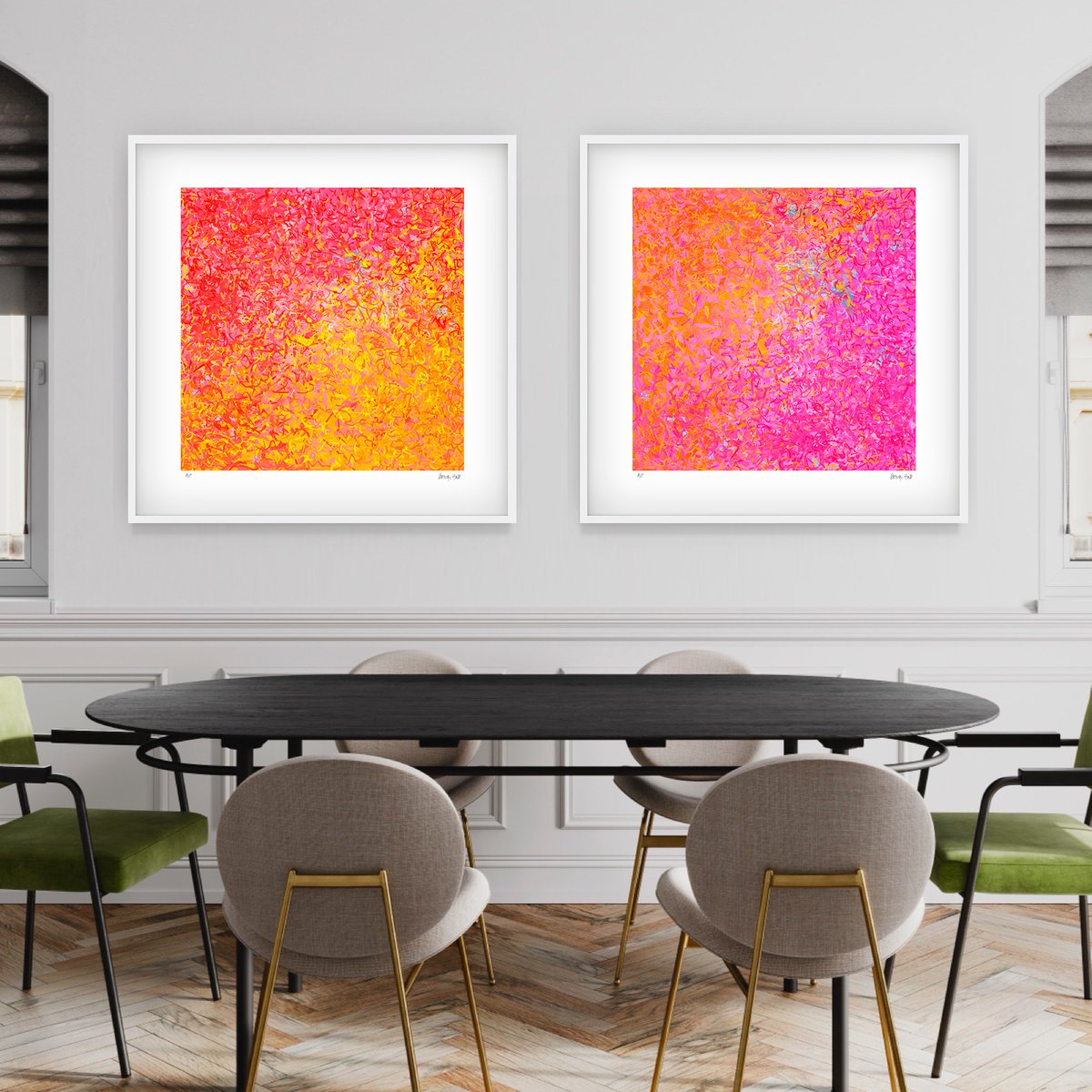 Neon Garden Series - Set of 2 - 84cm ea - Limited Edition Paper Prints *UNFRAMED* by George Hall