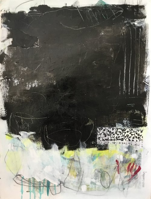 Heavy Clouds - Dark Raw Abstract Expressionism by Kat Crosby