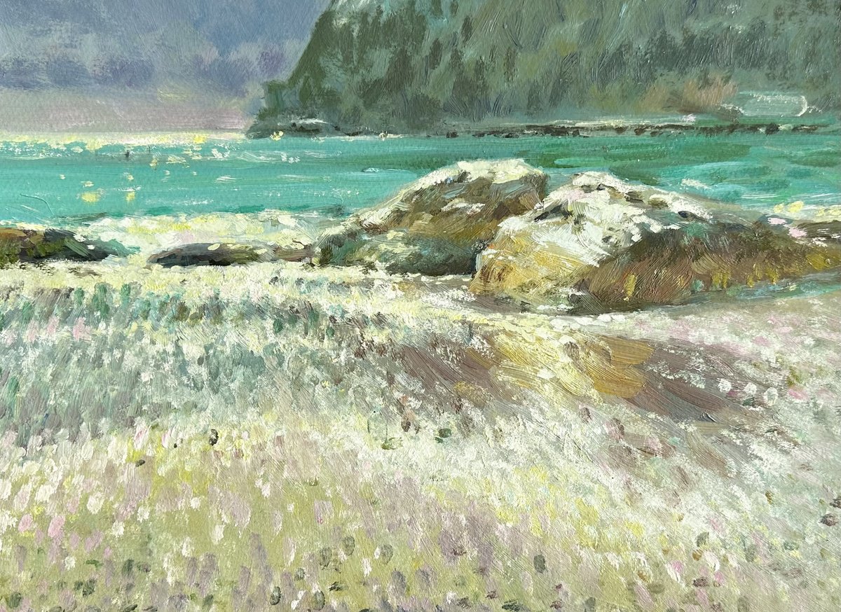Impressionistic Landscape Oil Painting By Olha Retunska, 15 X 11", Crimean Coast, Original Artwork