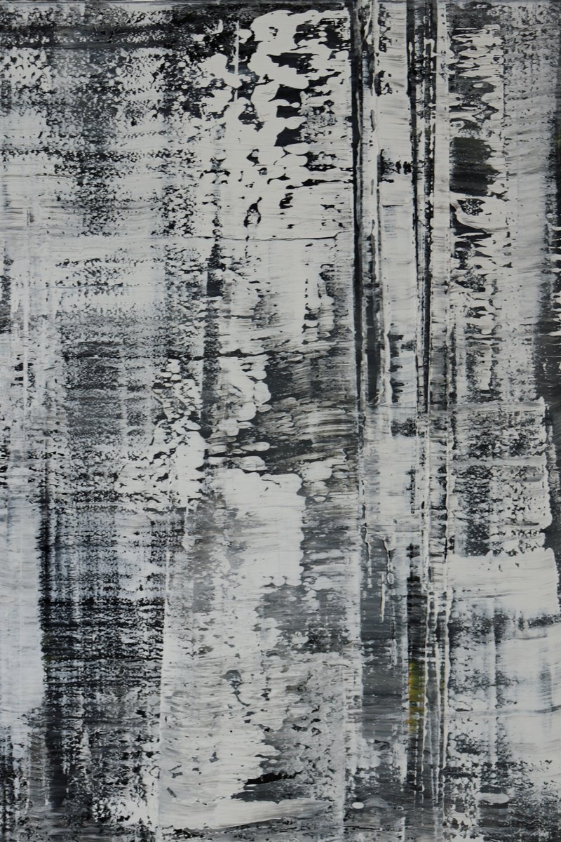 Abstract Acrylic Painting By Koen Lybaert, 31 X 47", Snowstorm Ii [Abstract N°2822], Original Artwork