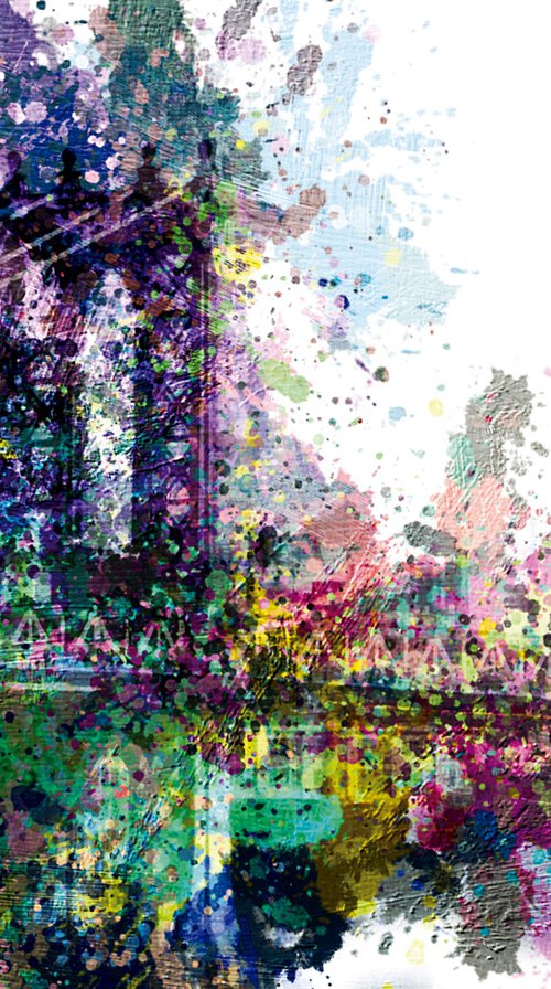 Gotas de color, Manhattan bridge/original artwork by Javier Diaz