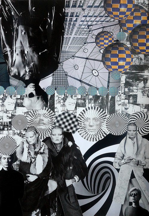 Andy Warhol's world. Surrealism fantasy city - Black and white contemporary urban pop art by BAST