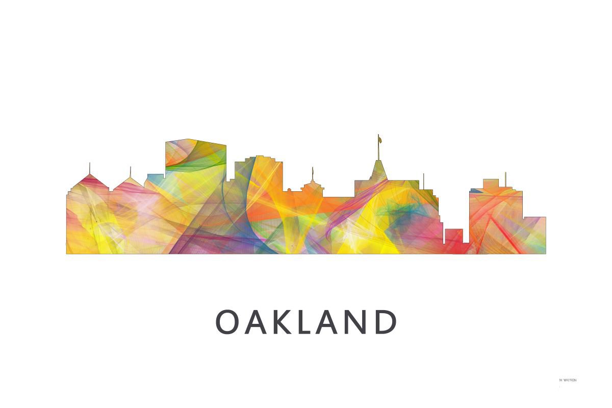 Oakland California Skyline WB1 by Marlene Watson