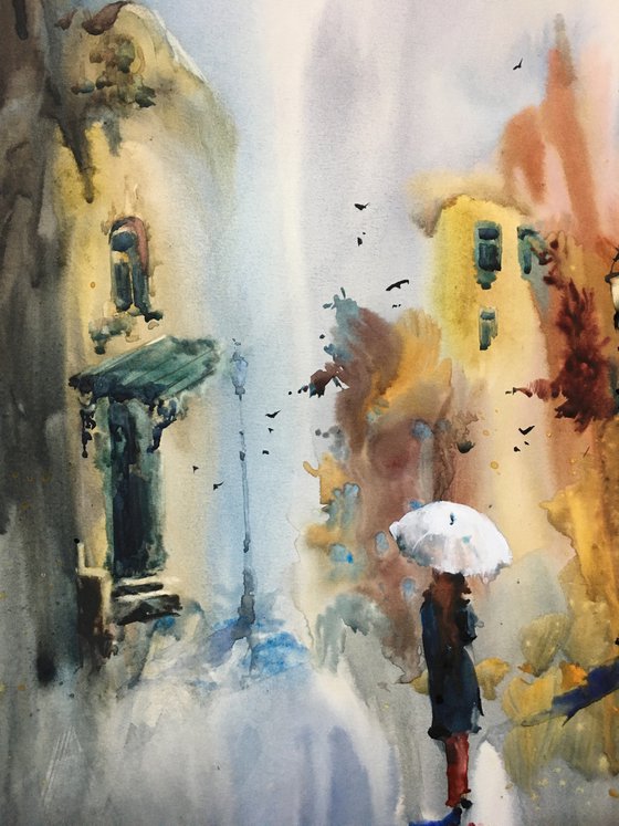 Watercolor “Walking through colors” perfect gift