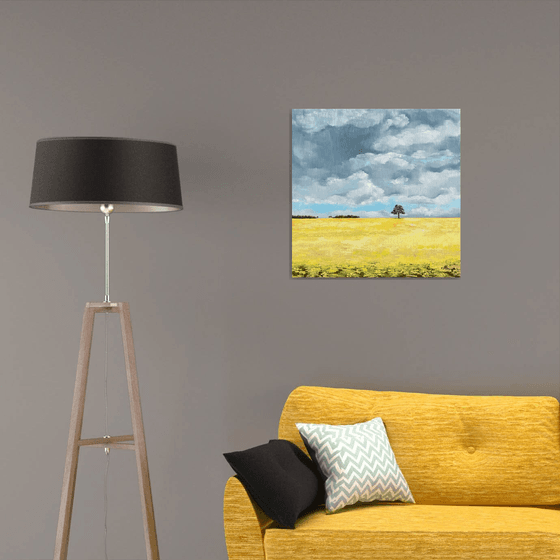 Yellow field, 65 x 65 cm