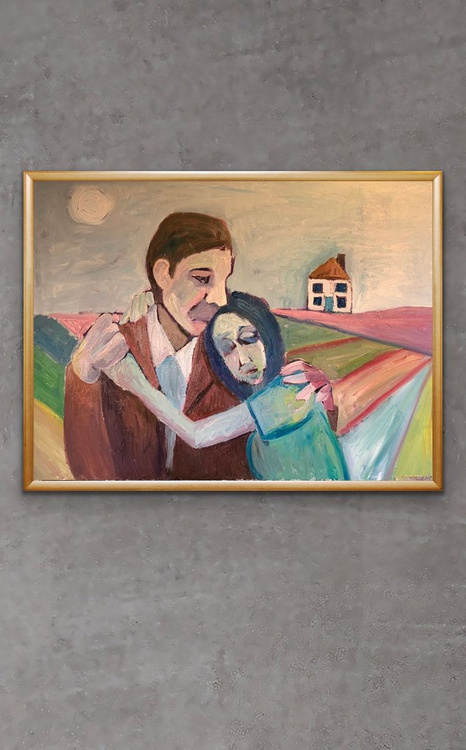 Oil Painting Lean On Me 30x40 Canvas Original Artfinder