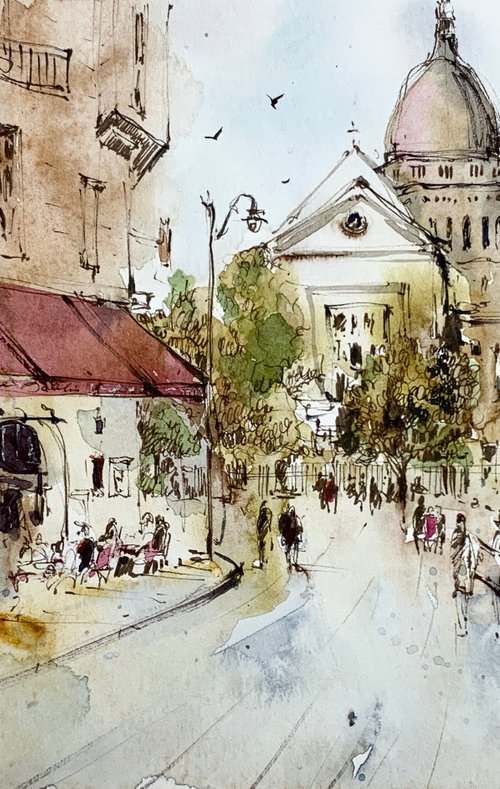 On the street of Montmart. Paris by Eugenia Gorbacheva
