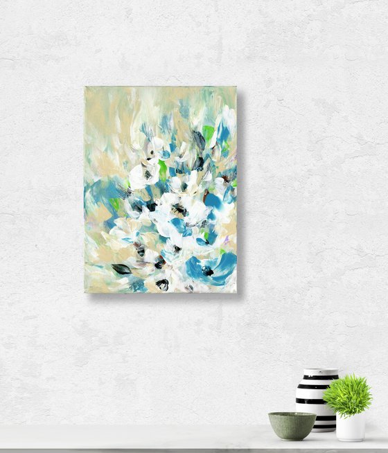 Tranquility Blooms 29 - Floral Painting by Kathy Morton Stanion