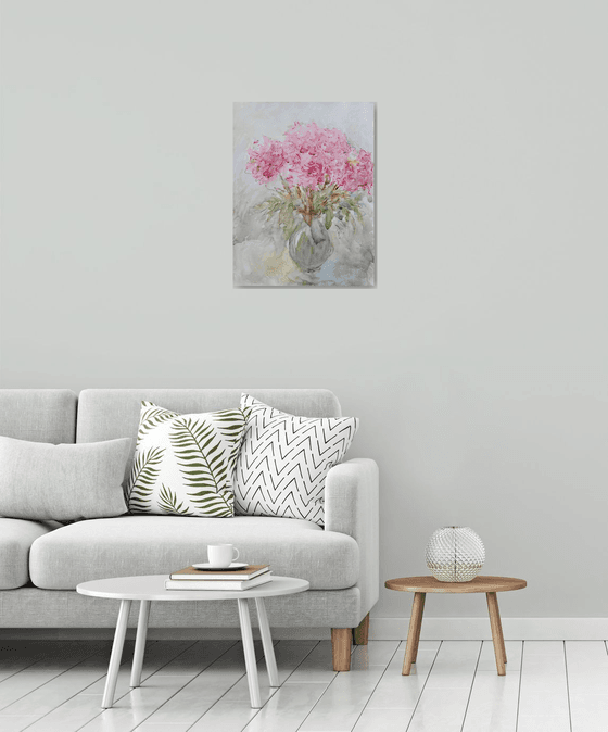 Big pink peonies 19,6x25,6 in