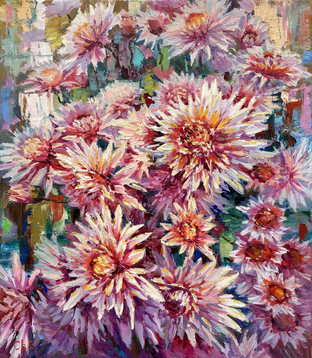 Chrysanthemums By Evgeny Chernyakovsky, 24 X 27, Artwork For Sale On Artfinder