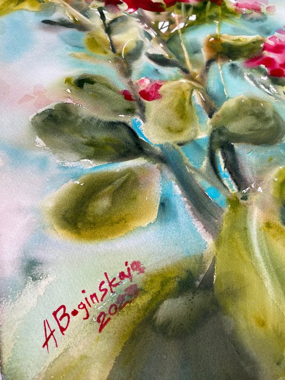 Kalanchoe 3 - floral watercolor