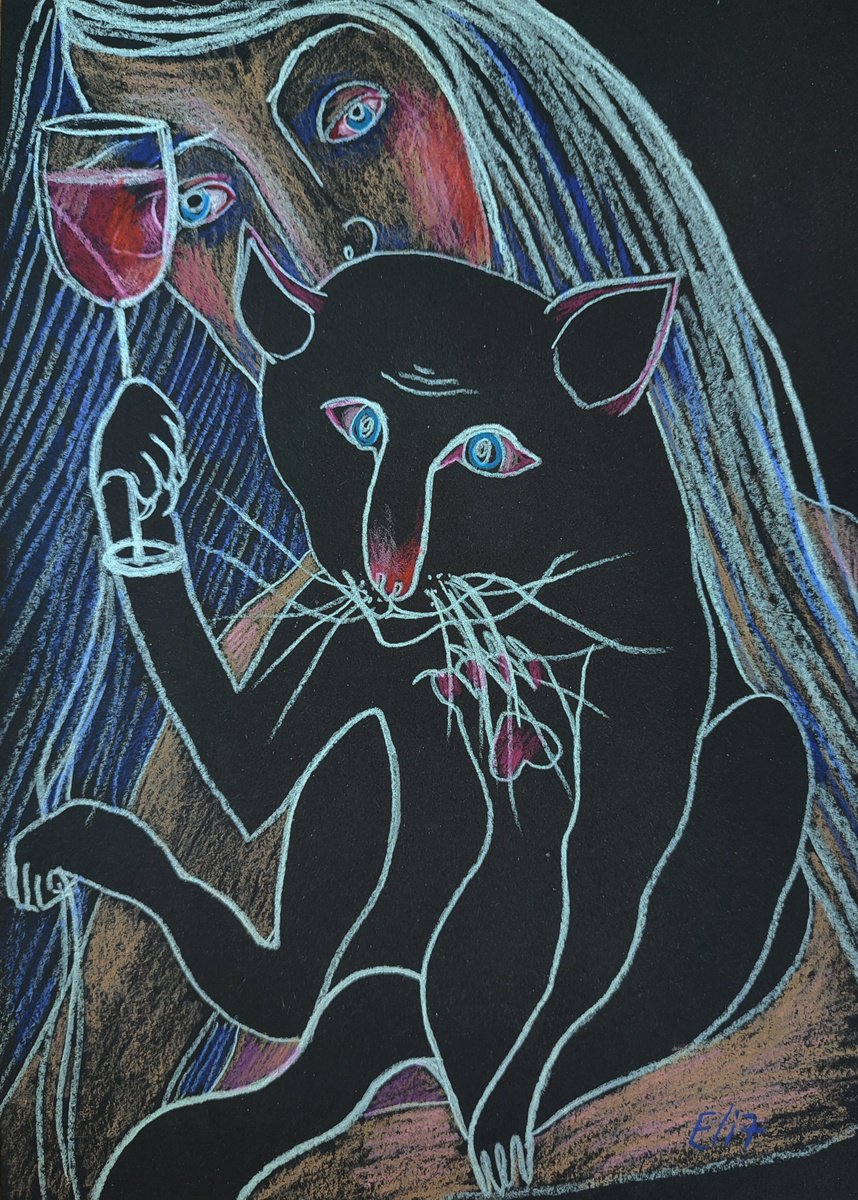 Expressive Drawing , Lechaim! By Elisheva Nesis, 9 X 13, Artwork For Sale On Artfinder