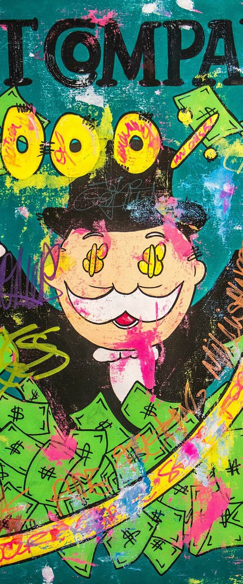 7000 Percentage Roi Ft Mr Monopoly Painting by Carlos Pun Art