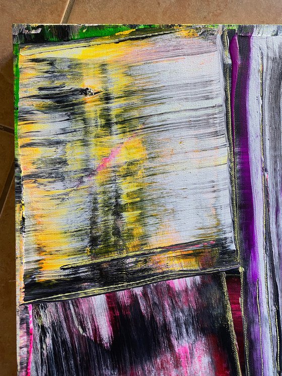 "Don't Forget To Swipe" - Original PMS Abstract Acrylic Painting On Canvas - 24" x 30"