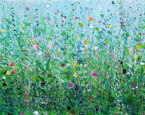 Green And Pink Bank by Sandy Dooley