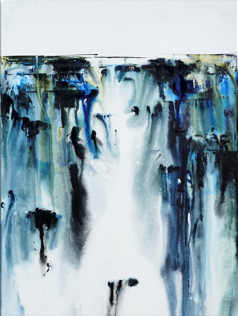 Abstract Landscape Watercolour By Jelena B, 18 X 24, Oozoud 60X45Cm/24X18In, Original Artwork