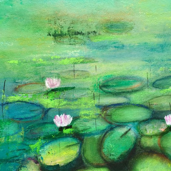 Water Lily Pond ! Comtemporary Abstract Art