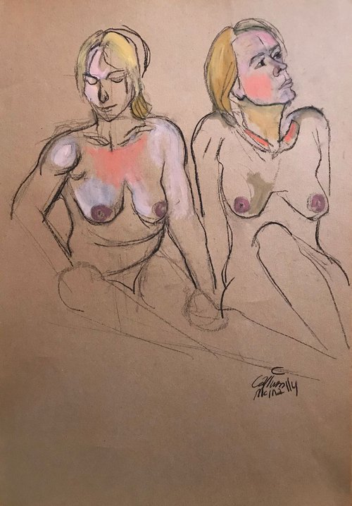 Two girls by Christine Callum  McInally
