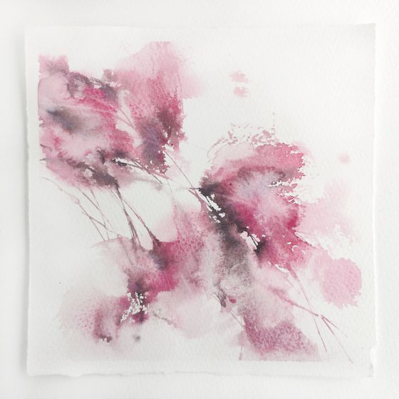Watercolor flowers, diptych "Tune"