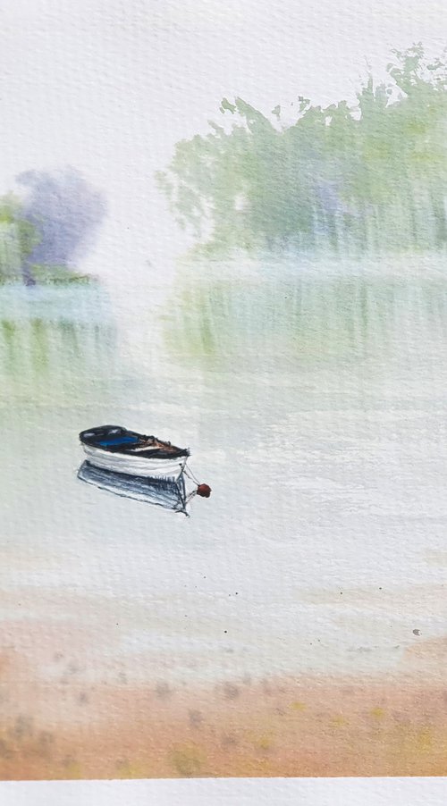 Lonely Boat by Yulia Schuster