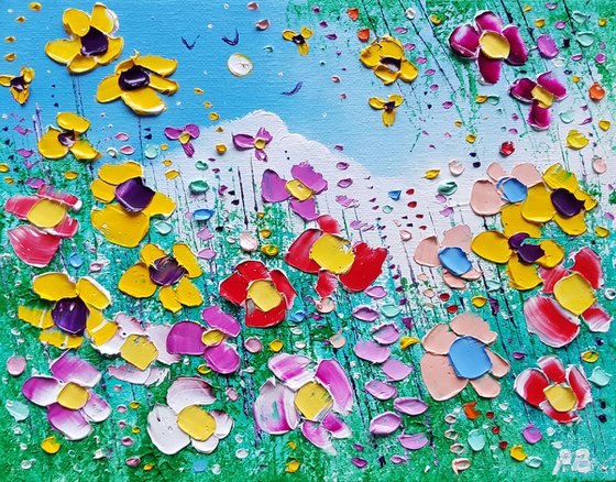 "Summer Meadow Flowers in Love"