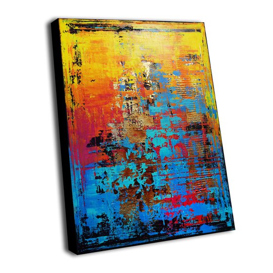 JOY OF LIFE - 60 x 80 CMS - ABSTRACT TEXTURED ARTWORK ON CANVAS * VIBRANT COLORS