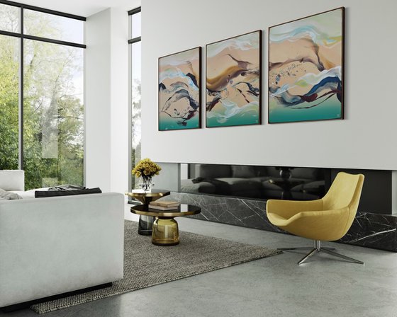 Resplendent By The Sea Triptych