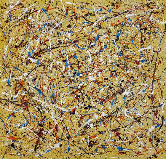 Tempus N-5 - (H)150x(W)156 cm. OIL-BASED ENAMEL on RAW Cotton Canvas