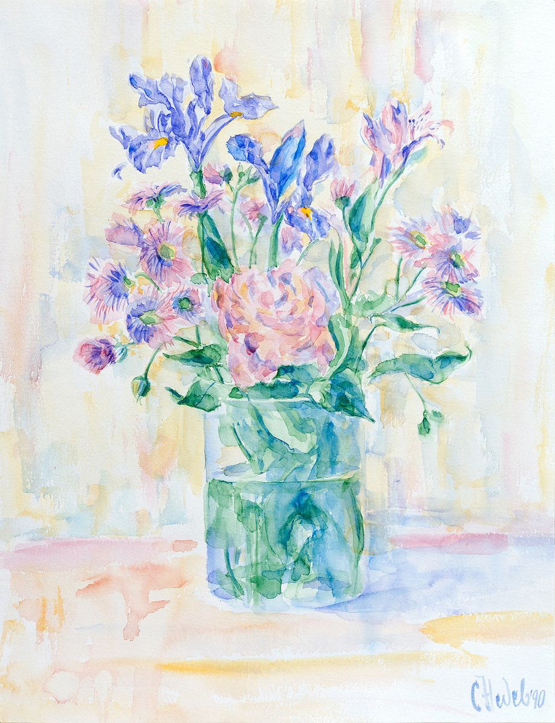 Flowers In A Glass Vase 3 By Slav Nedev Artfinder