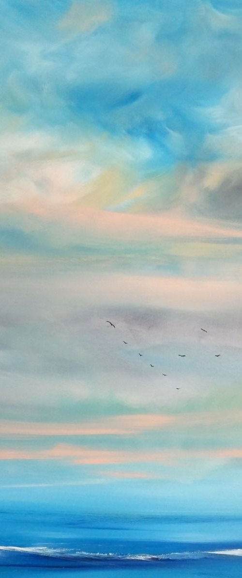 Essence of Serenity, Seascape, Skyscape - XL, Modern Art Office Decor Home by Mel Graham