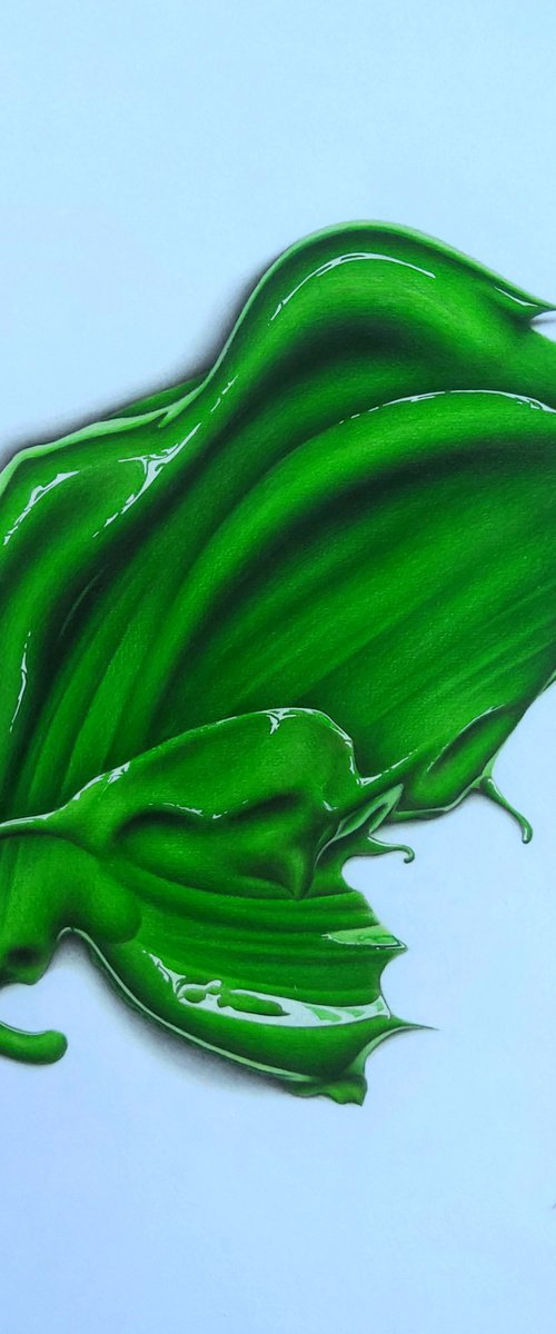 Permanent Green Olive 167***: A Colour Pencil Drawing Of Paint by Daniel Shipton