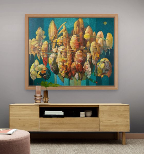 Moonlit Abstract Forest