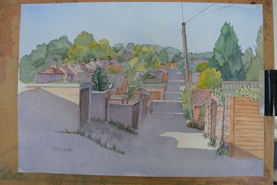 Back Alley on a Summers Evening - Original Pen & Wash