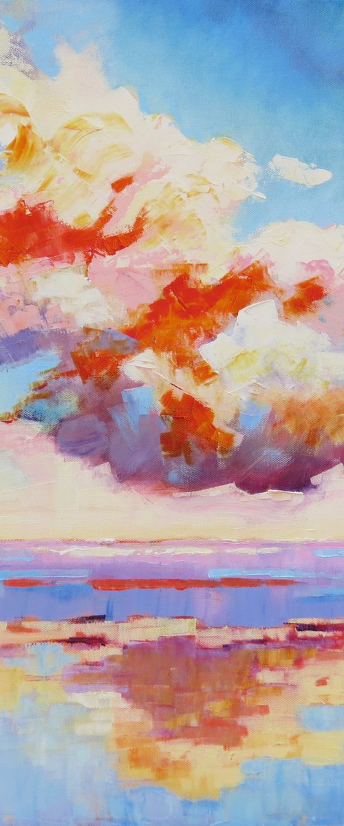 Sunset Cloud Over Norfolk Coast by Mary Kemp