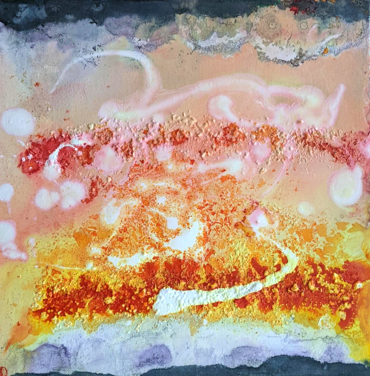 Abstract Painting By Shelli Finch, 12 X 12", Different But Equal, Original Artwork