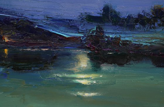 Moon over the lake