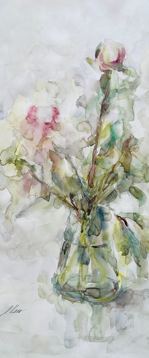 Peonies 50x65 cm 2025 by Elena Klyan