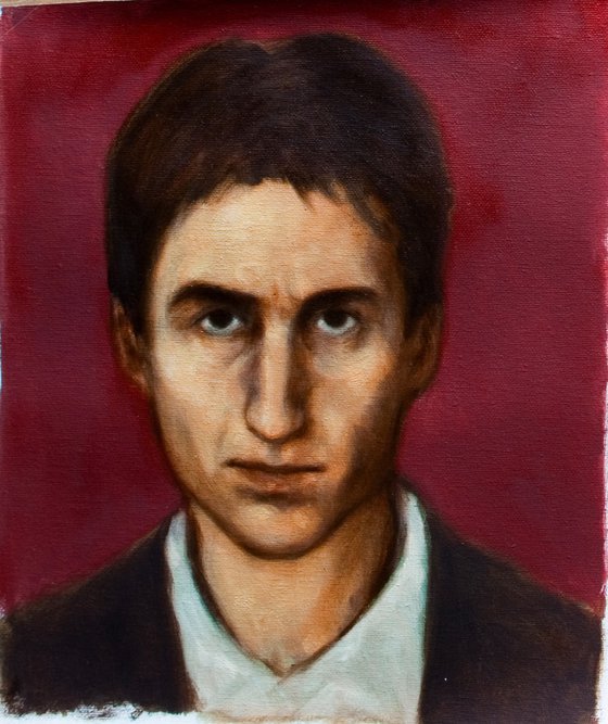 early selfportrait study on red