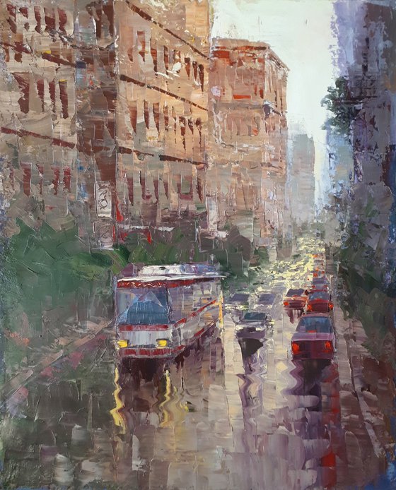 Cityscape - 2 (50x60cm, oil painting, ready to hang)
