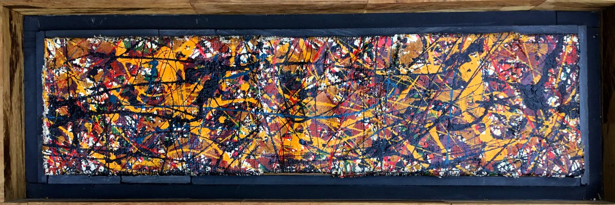 Abstract Oil Painting By Jg Wilson, 25 X 9, Colors N. 619, Original Artwork