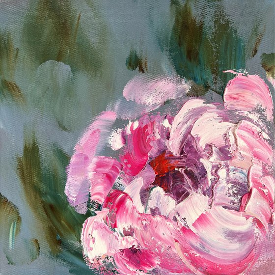 EXTRAVAGANZA - Peonies set. Colorful flowers. Lush buds. A riot of colors. Dance. Pink. Original.