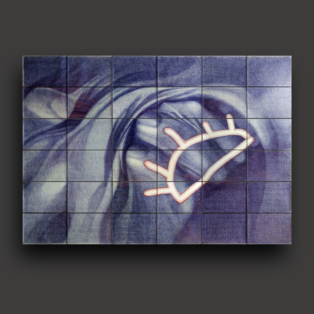 Photorealistic Portrait Drawing By Marya, 71 X 50", " Tension 1 ", Original Artwork