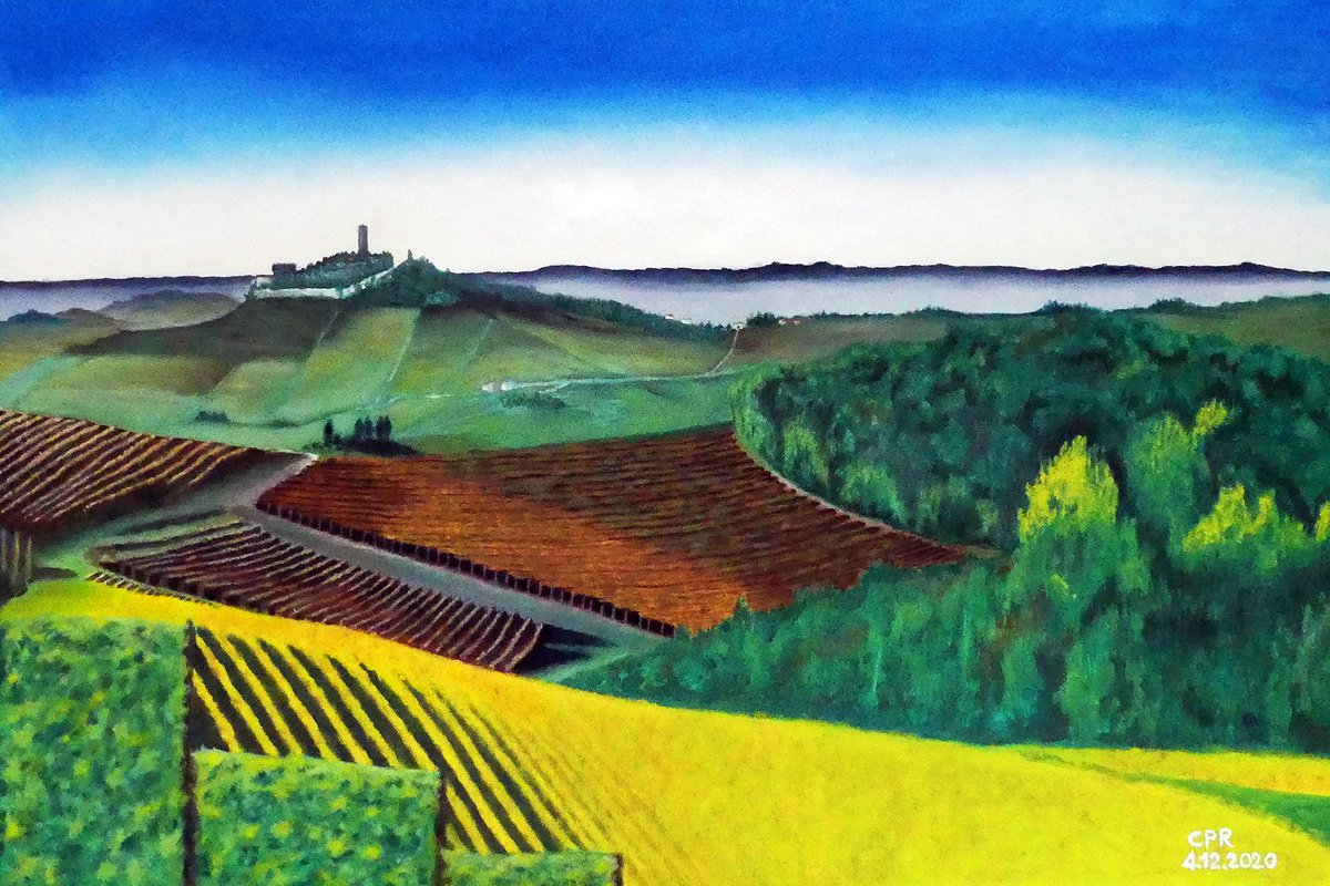 View on Langhe-Roero vineyards (Italy) by Carlo Patetta Rotta