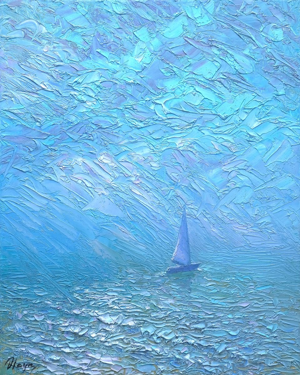 Impressionistic Landscape Oil Painting By Dmitry Oleyn, 16 X 20, Wanderer, Original Artwork