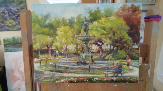 Halifax Public Gardens 3, plein air (12x16x0.7")