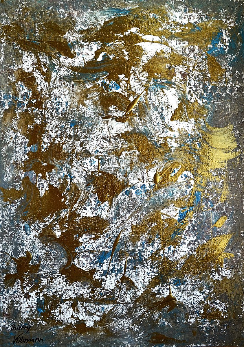 Abstract Acrylic Painting By Thierry Vobmann. Abstract ., 12 X 17", Ideal Gift 91, Original Artwork